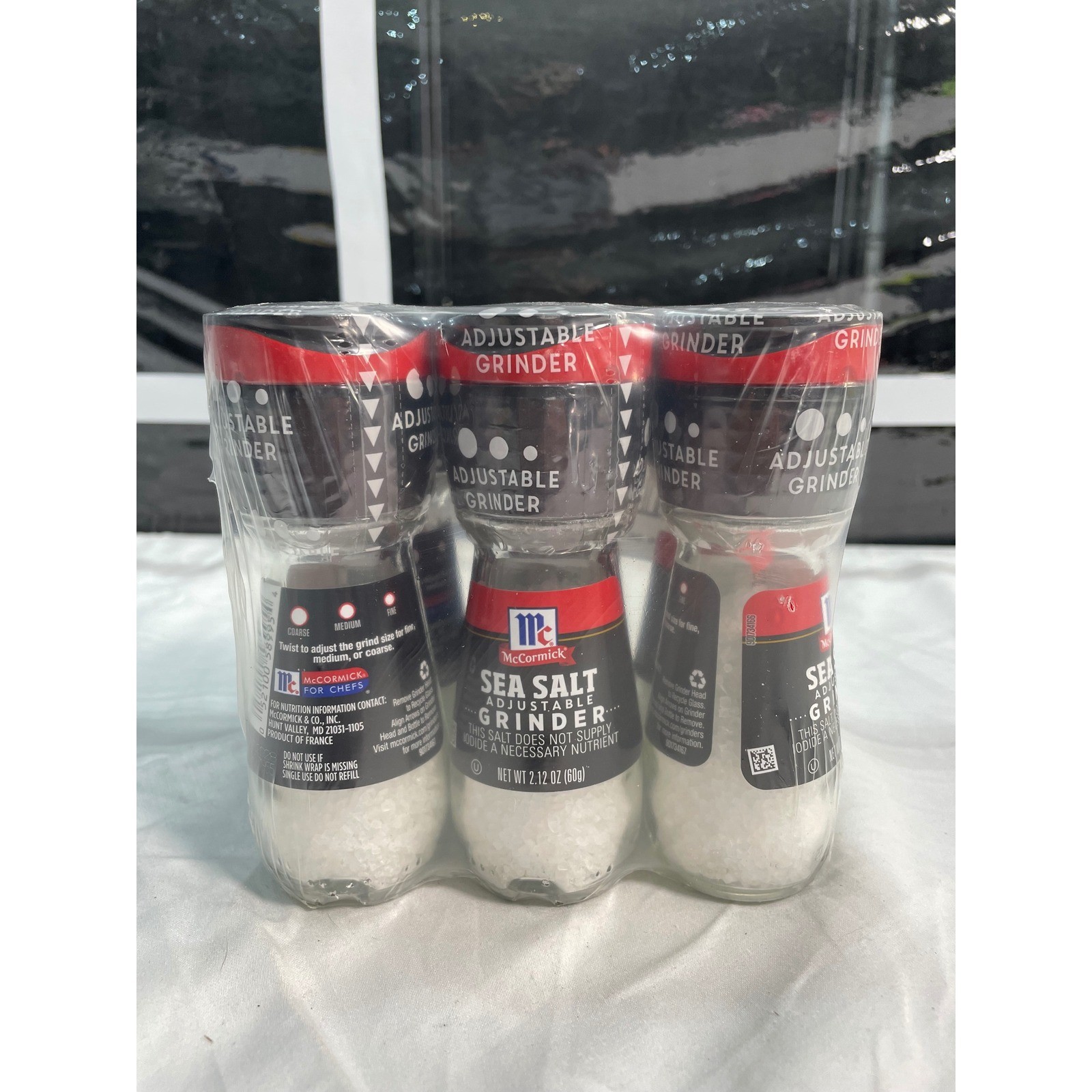 McCormick Sea Salt Adjustable Grinder 2.12 oz 6-Pack Set Exp 06/06/28
