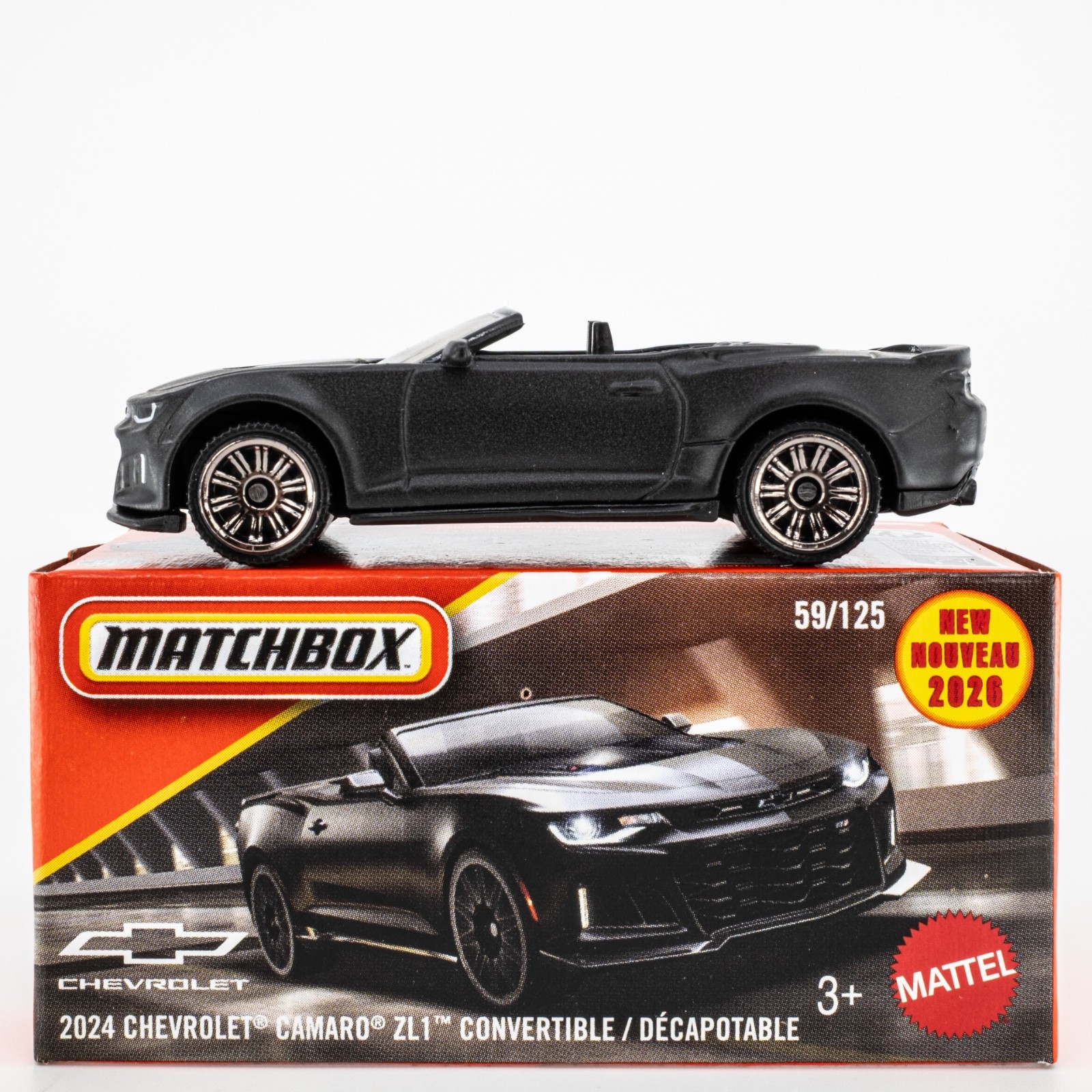 2026 Matchbox Power Grabs #59 2024 Chevy® Camaro® ZL1™ PANTHER BLACK MATTE | FSB
