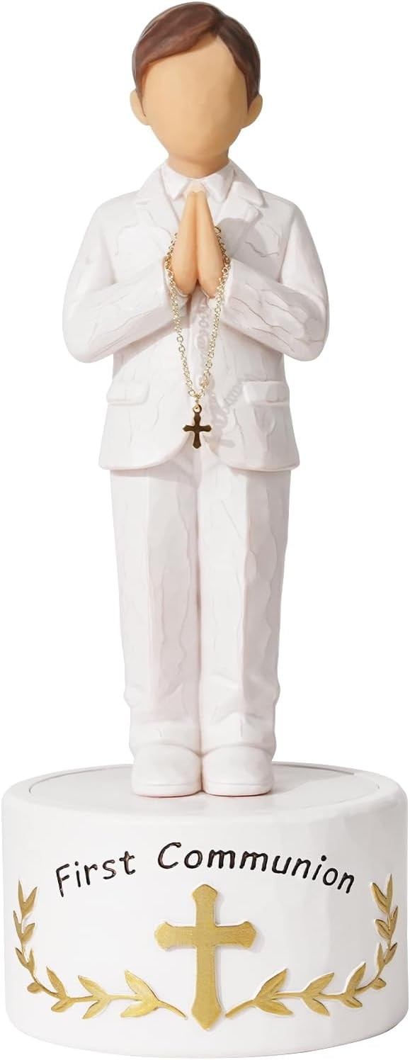 First Communion Gift Boy 8.3 Figurine Keepsake Box Formiele Boy Catholic New