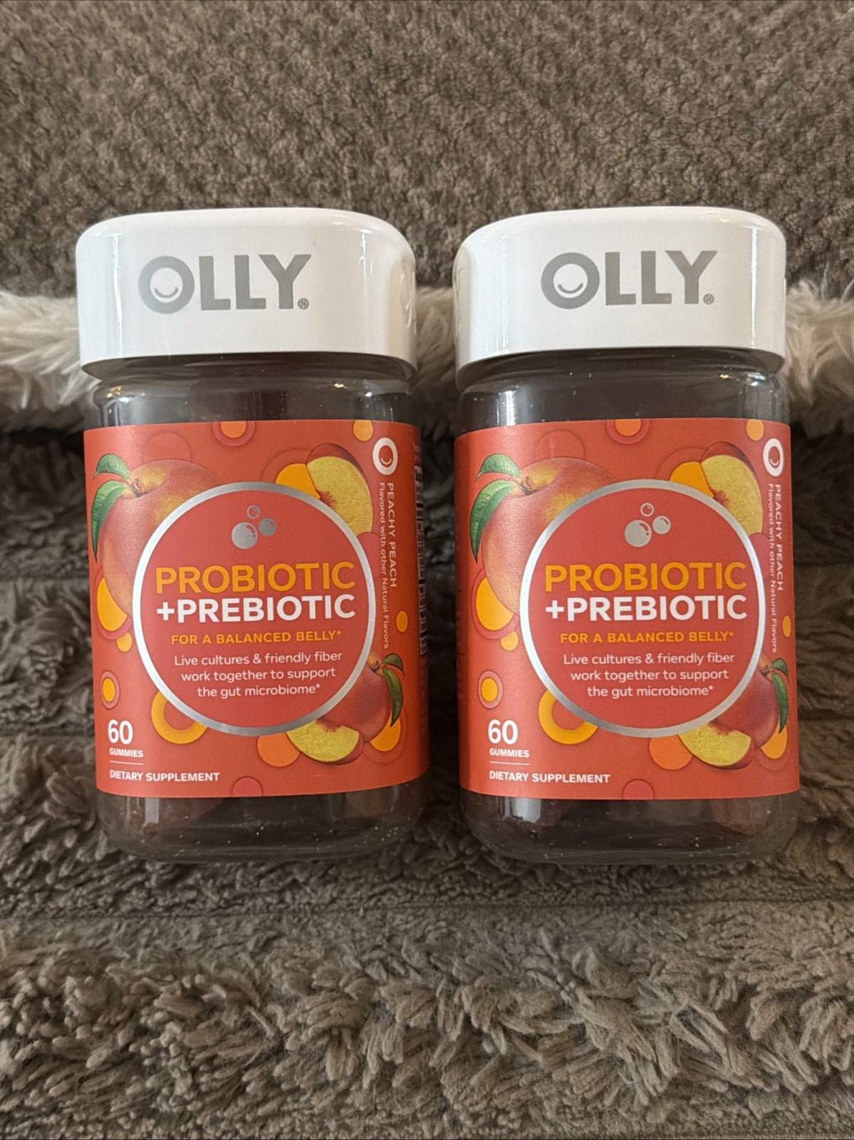 OLLY Probiotic + Prebiotic Gummy, Digestive Support and 60 Count (Pack of 2)