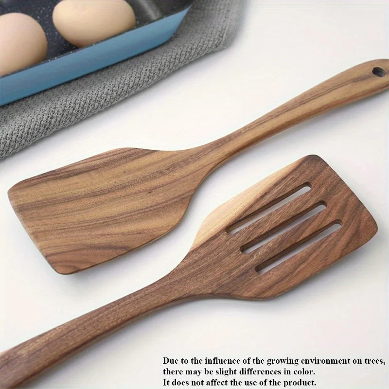 Wooden Spatula Set - Durable & Ergonomic with Long Handles, Multipurpose Cooking