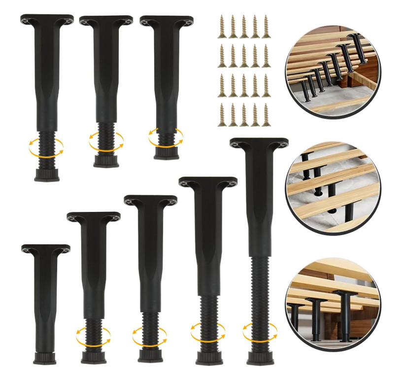 8.2-14.7 Inches Height Bed Support Legs, Bed Frame Legs for King Queen (8 Pack)