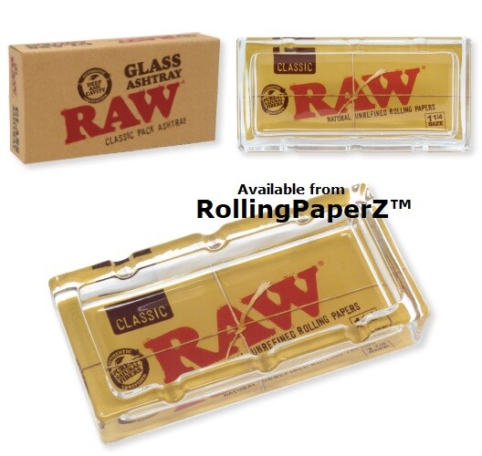 New! RAW Rolling Papers GLASS ASHTRAY Classic Pack Design FREE SHIPPING all USA!