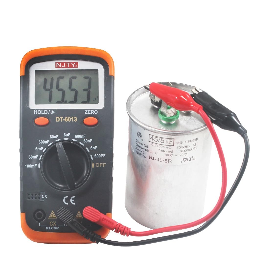 DT6013 Digital Capacitor Meter, 6000 Counts Capacitance Tester Large Mutil