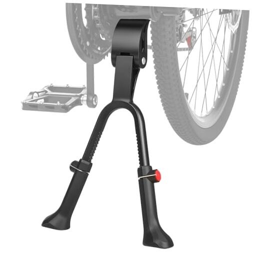 Center Mount Bike Kickstand Adjustable Height, Double Leg Aluminum Alloy