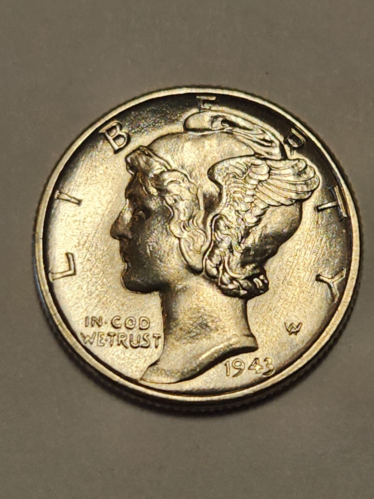 1943 UNC+++ Mercury Dime Blast White