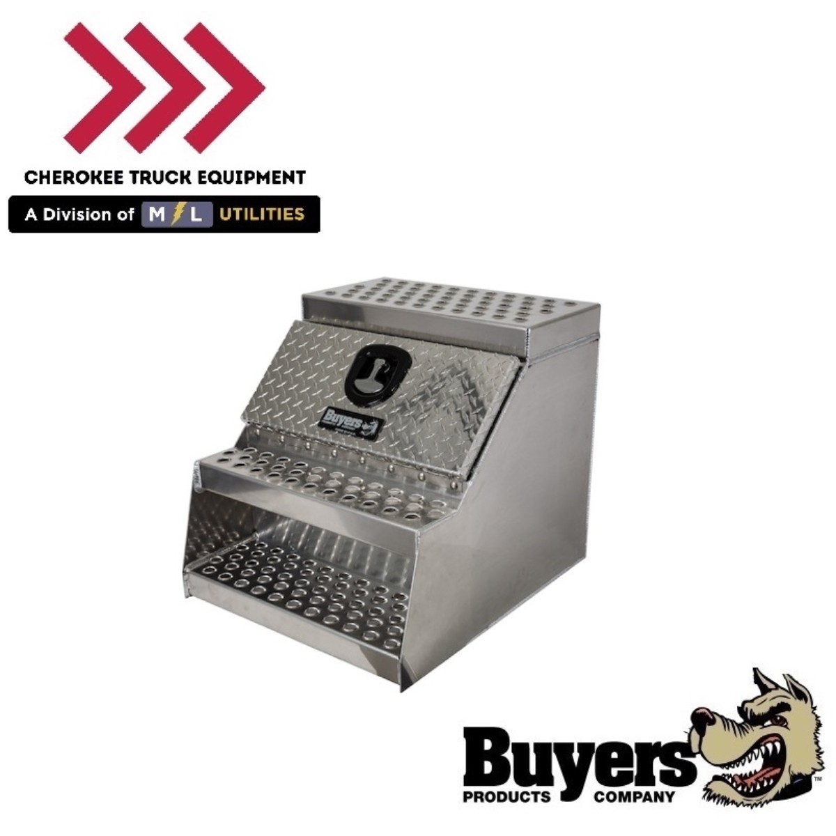 Buyers Products 1705182 24x28x24" Heavy Duty Diamond Tread Aluminum Step Box