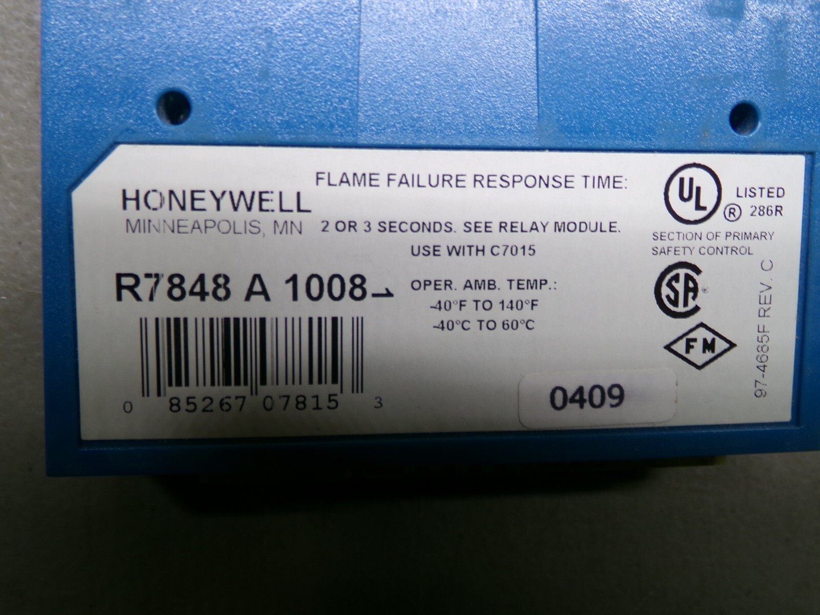 HONEYWELL R7848A1008 INFRARED FLAME AMPLIFIER