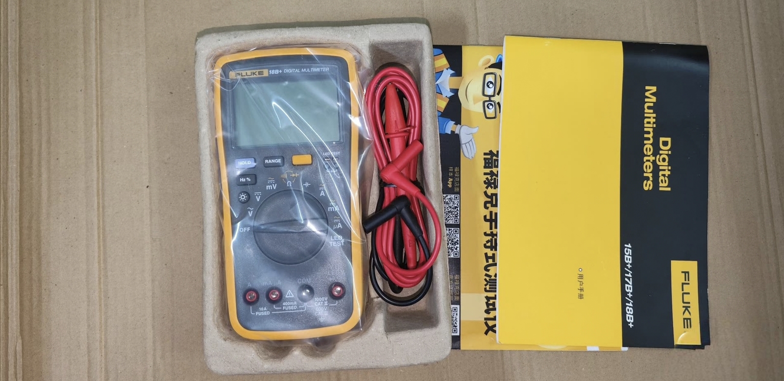 Fluke 18B+Multimeter 1000VAC DC Voltmeter Ammeter Auto/ManualRange LED Test/#im