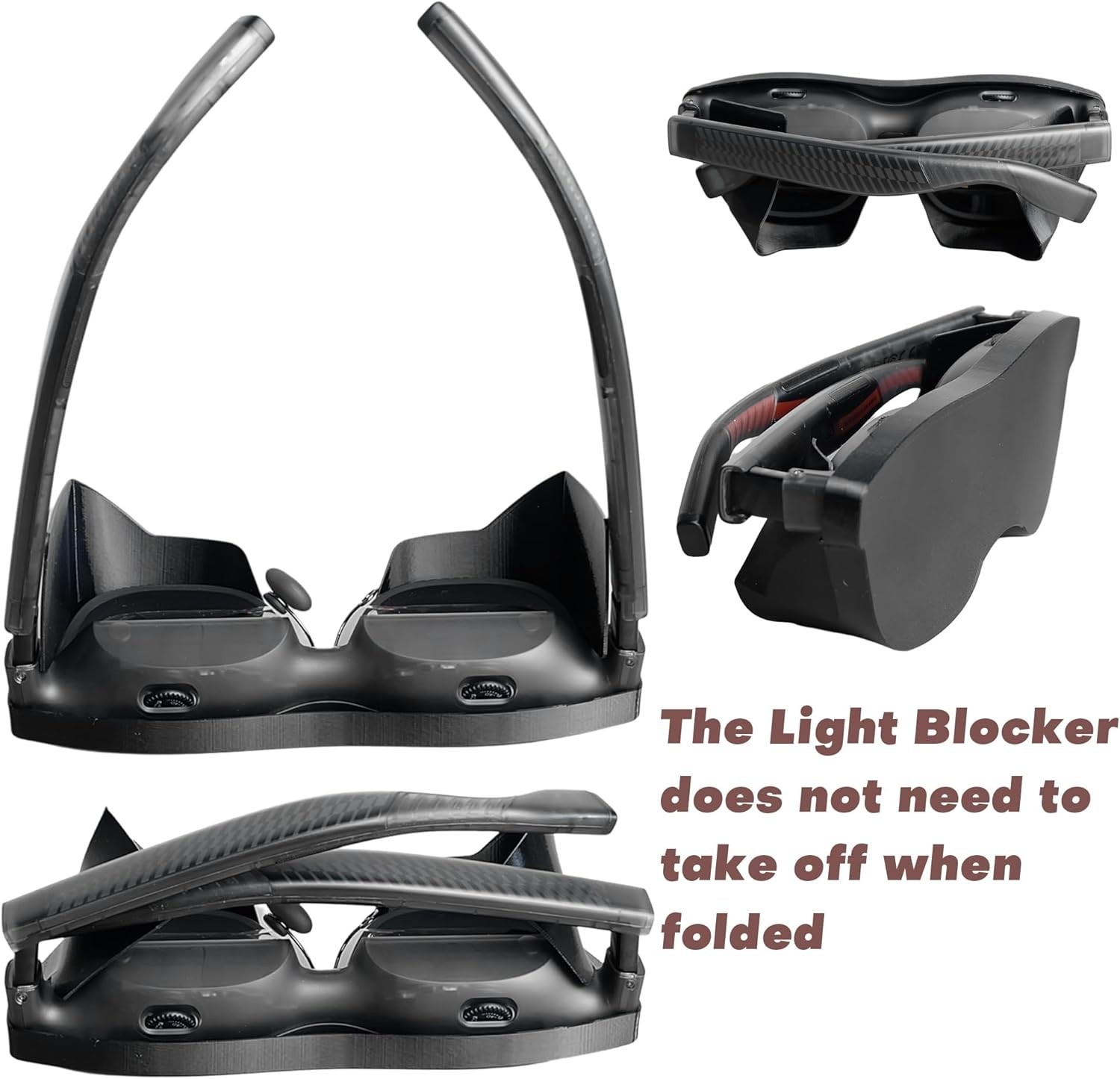 Soft TPU Light-Blocking Cover for Augmented Reality Glasses - 100% Occlusion