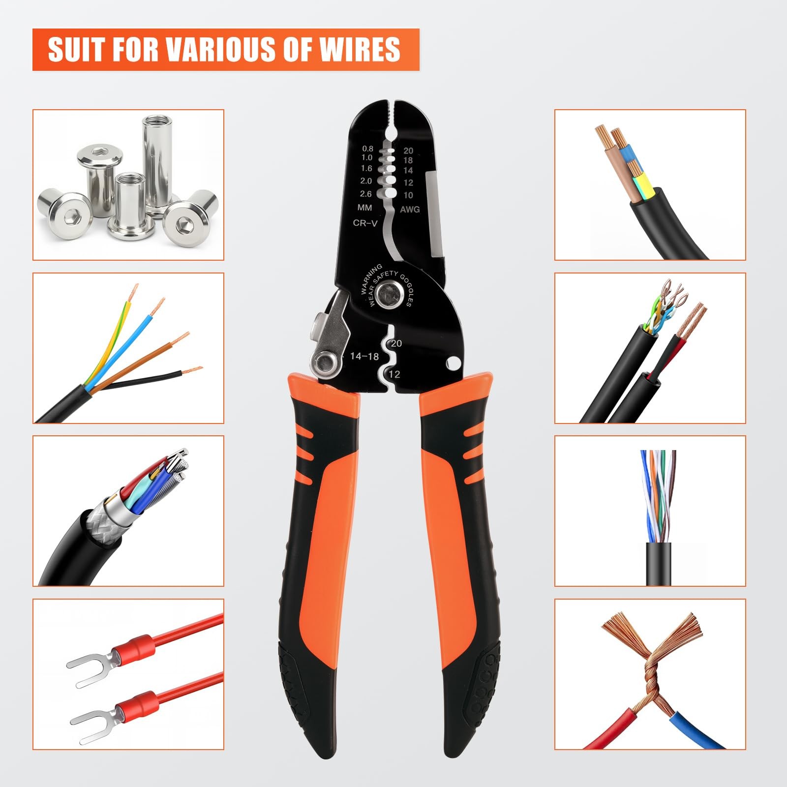 Wire Stripper Tool Crimper Cutter Pliers Electrical Cable Cutting Hand Tool