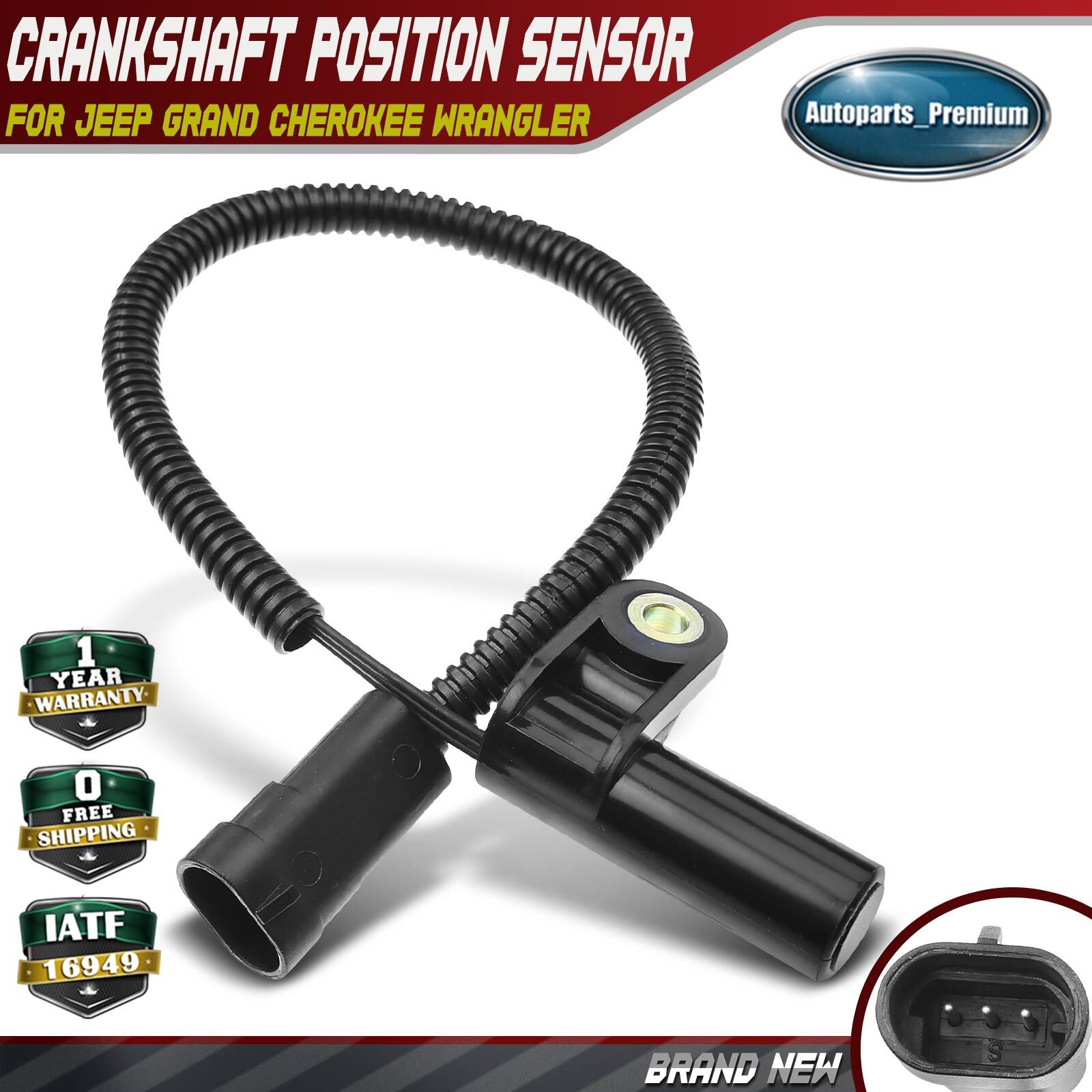Crankshaft Position Sensor for Jeep Grand Cherokee 93-96 Wrangler 93-95 L6 4.0L
