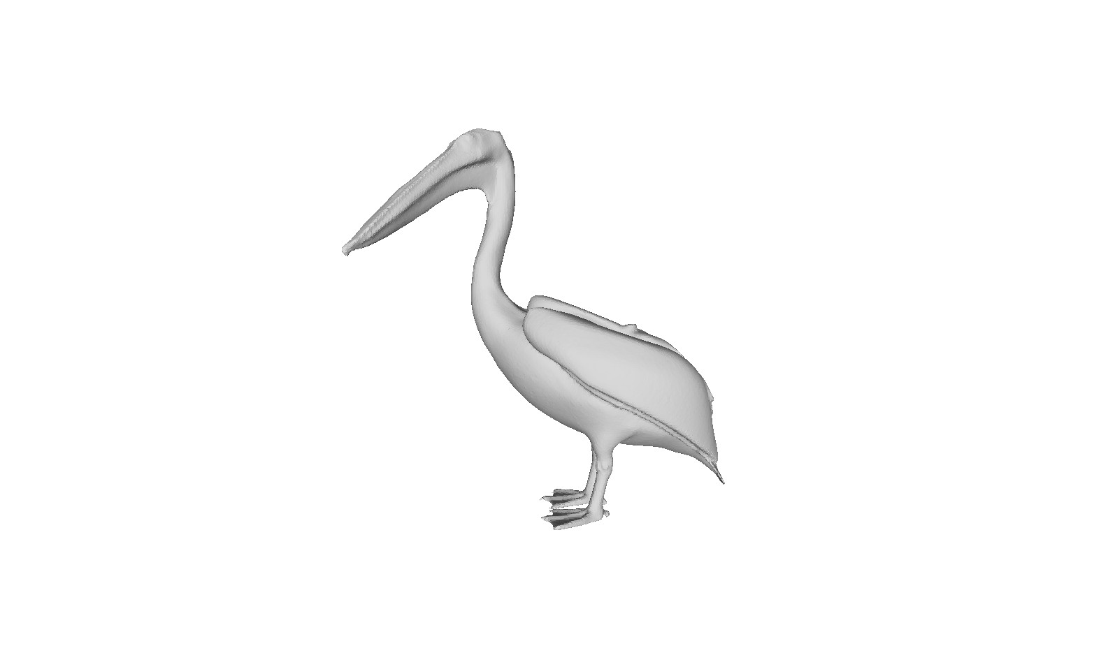 Printle Animal Pelican--Standing Neck Elongated Figure for Dioramas Train Sets