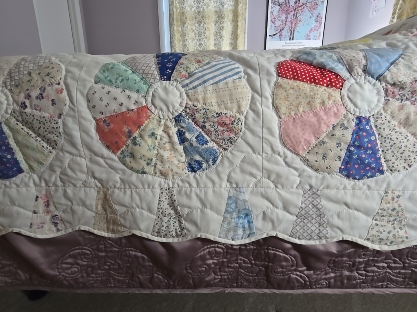 Rare 1949 Queen Handmade Dresden Plate 100% cotton Quilt