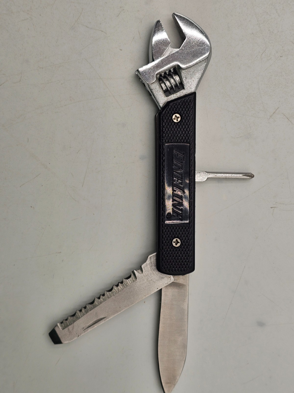 Fineline Multi Tool Saw Wrench Screwdriver Adjustable Knife SS w/ Case