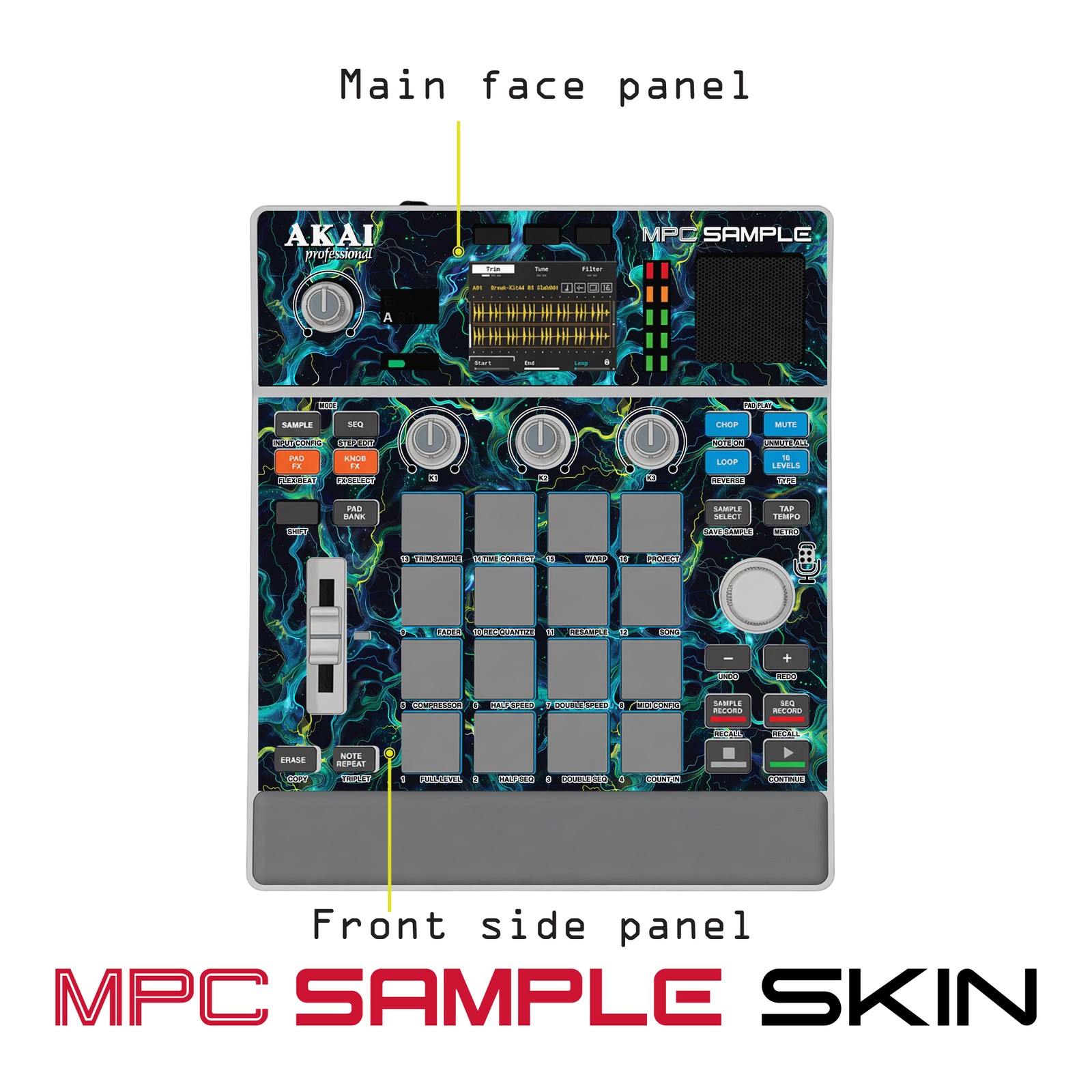 Akai MPC Sample Skin / Aqua Lightning Marble