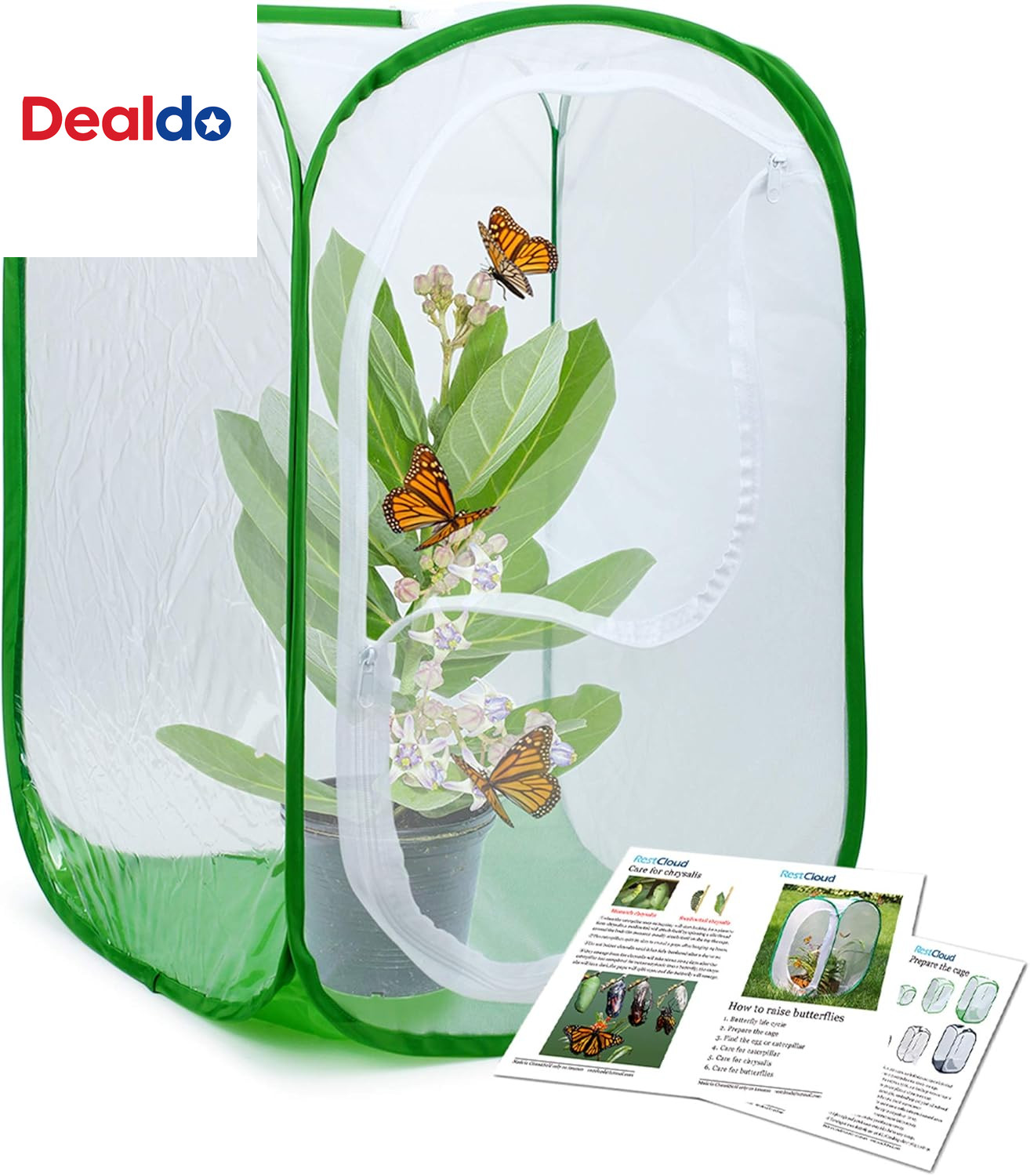 Professional Butterfly Habitat Insect Cage Caterpillar Enclosure Pop-Up Polyeste