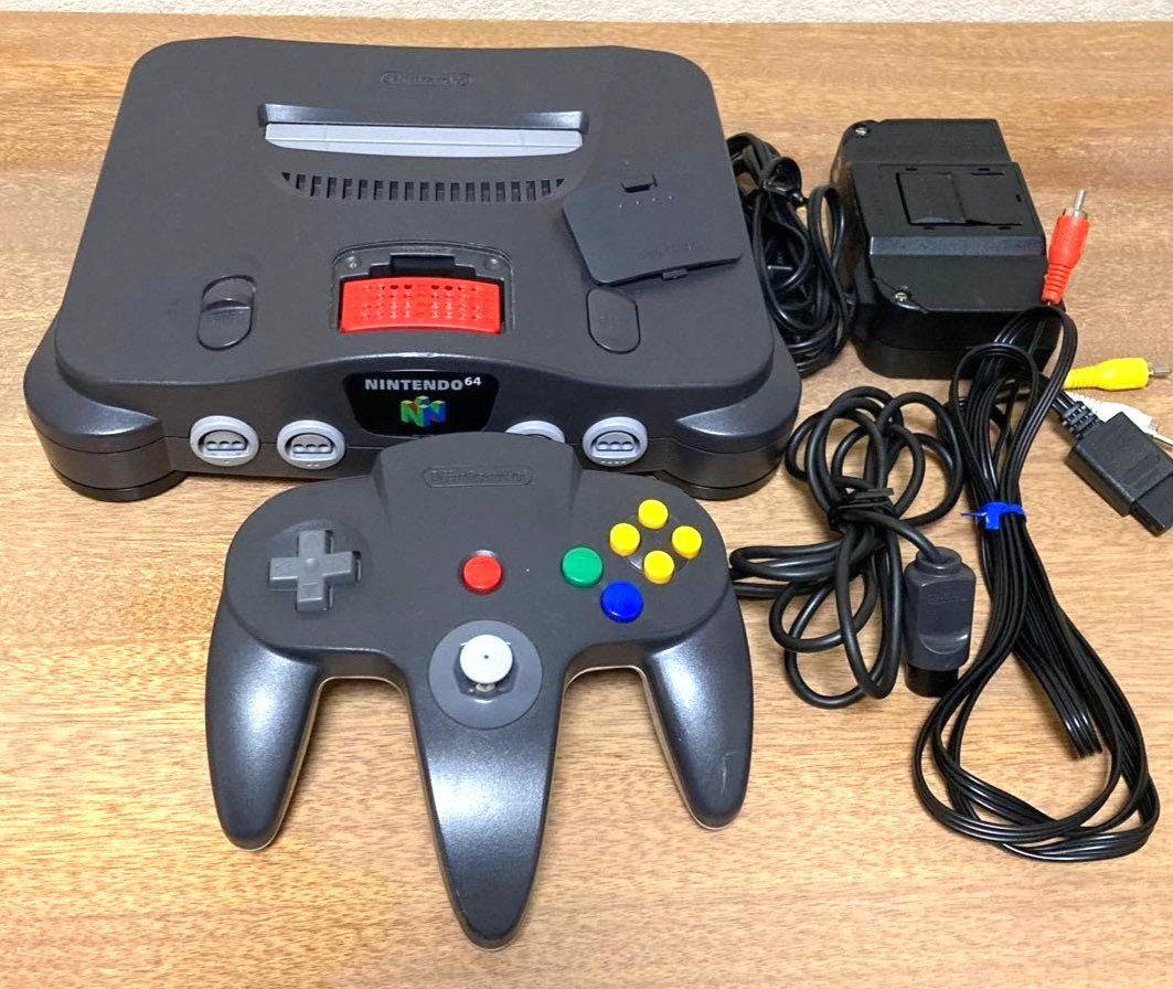 Nintendo 64 N64 Gray Console NUS-001 + Controller + Cables + Expansion Working