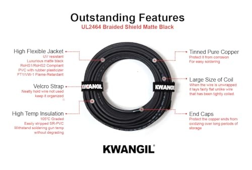 4C 18AWG AMSB Shielded Cable Wire (UL2464) - Highly Flexible Str 18AWG 4C 25ft