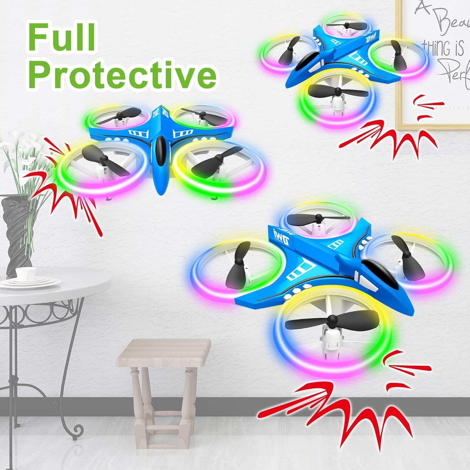 Blue Nano Quadcopter – Mini Drone with 15 Min Flight Time & Headless Mode