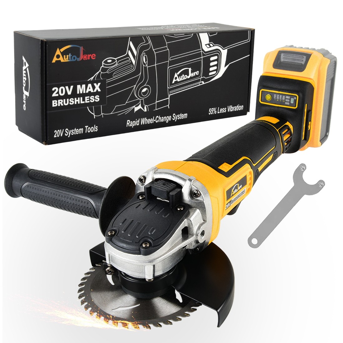Cordless Angle Grinder Compatible Dewalt 20V MAX Battery 4-1/2" to 5" Brushless
