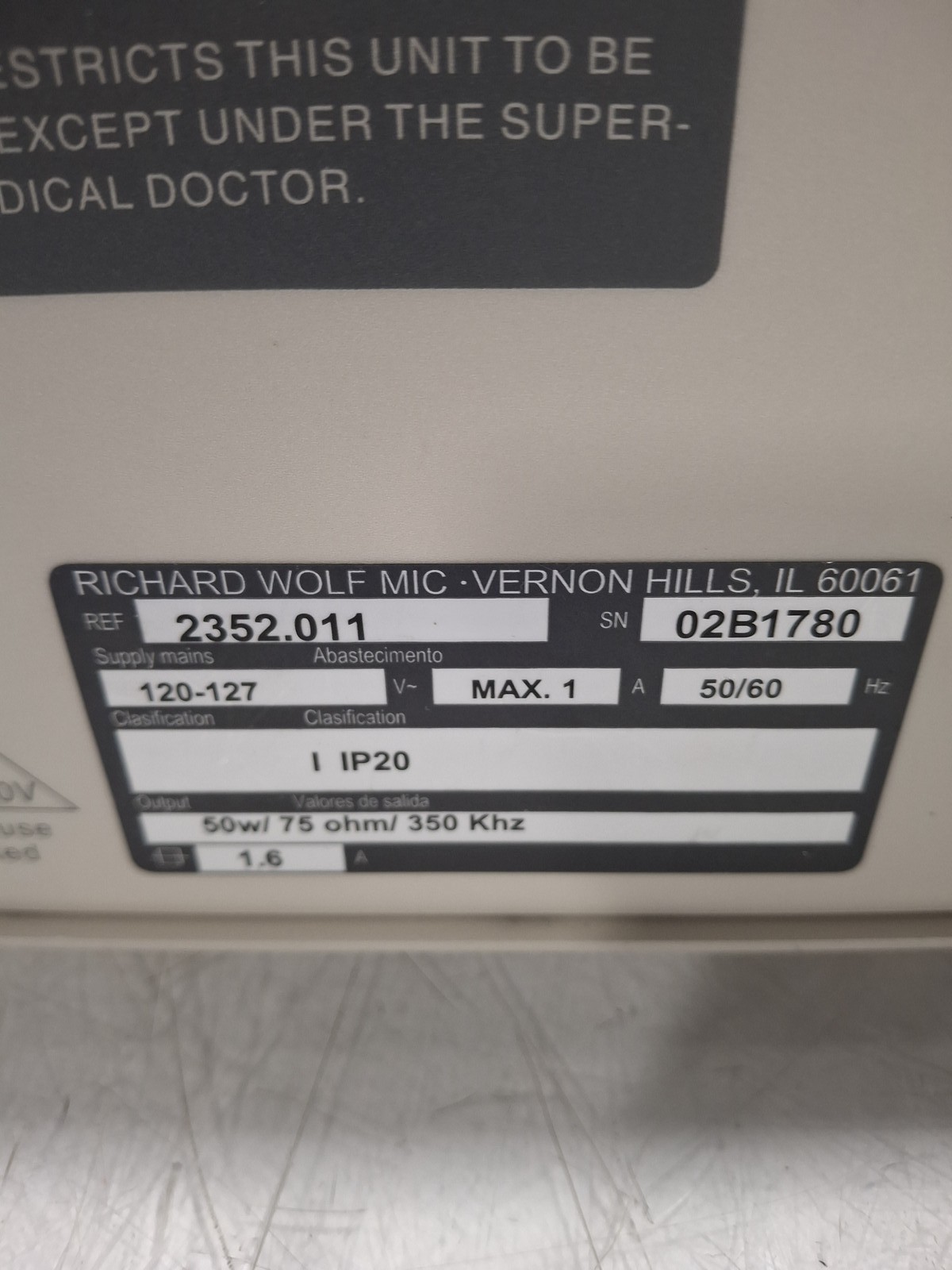 Richard Wolf 2352 Bipolar Generator
