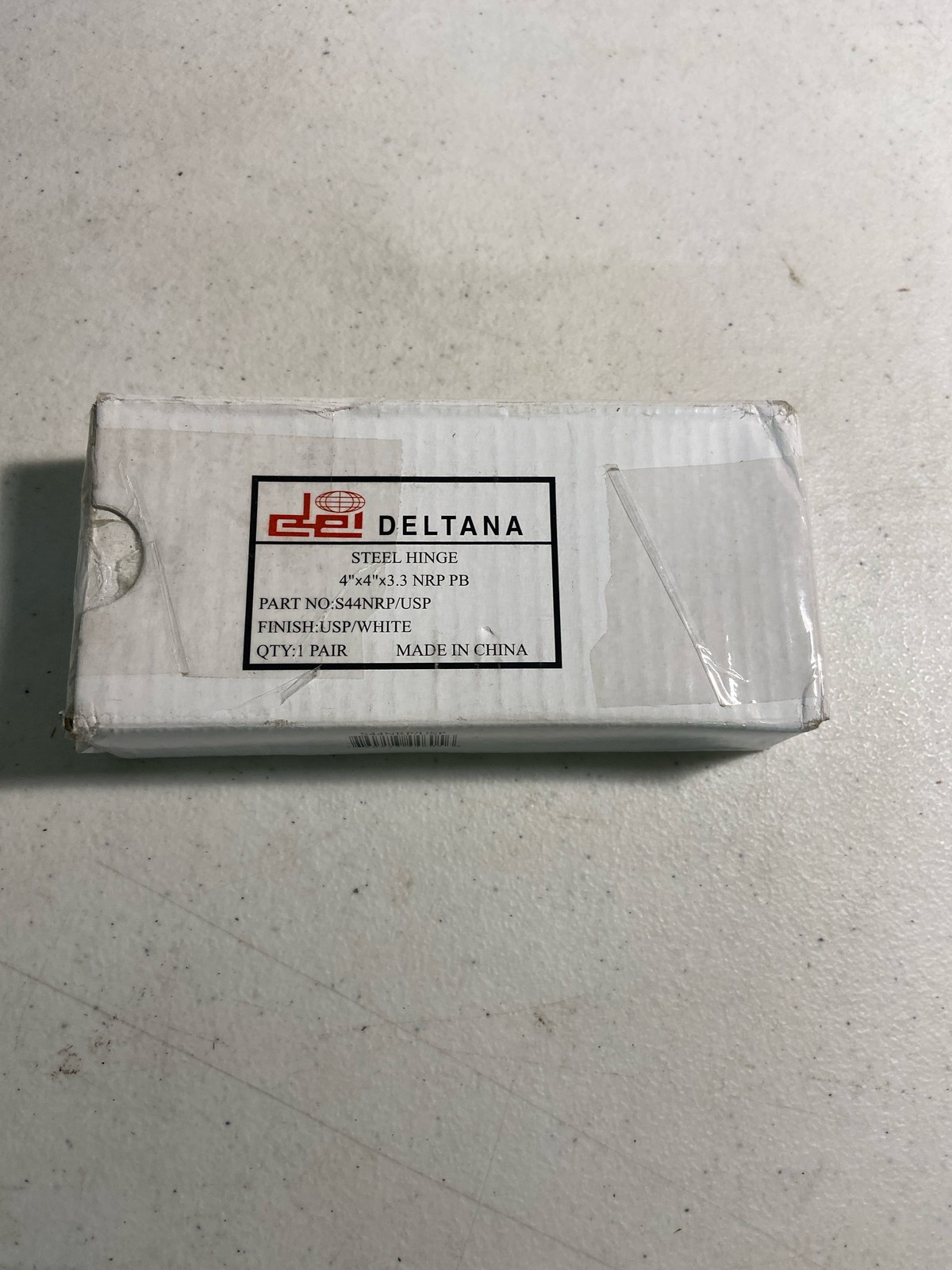 Deltana S44NRP/USP 4" Square Corner Mortise Hinge Set (2) - Prime White