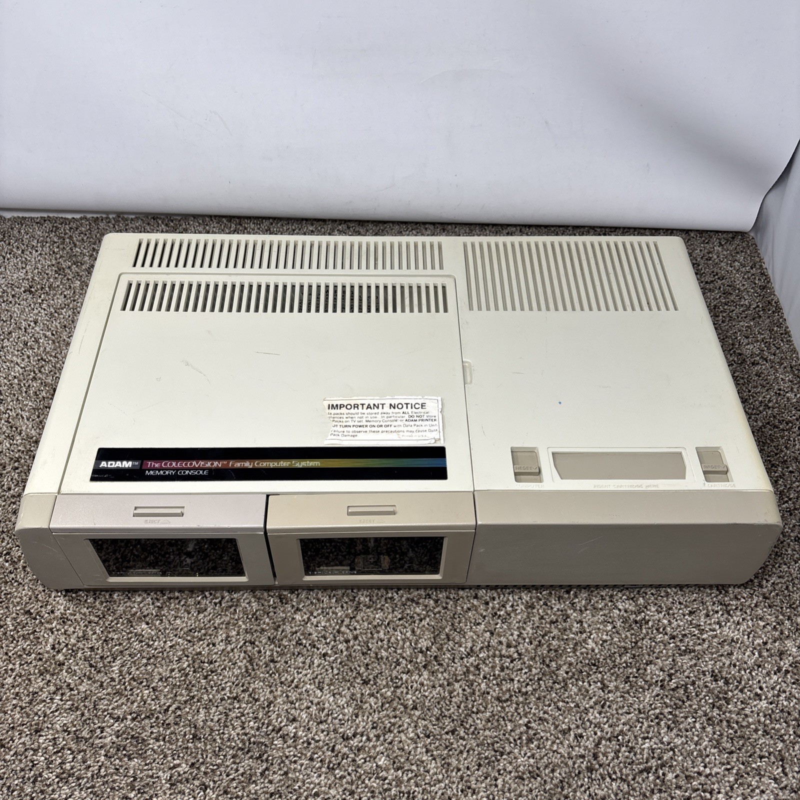 Coleco ADAM CPU ONLY Computer Cassette Drive ColecoVision System Working!
