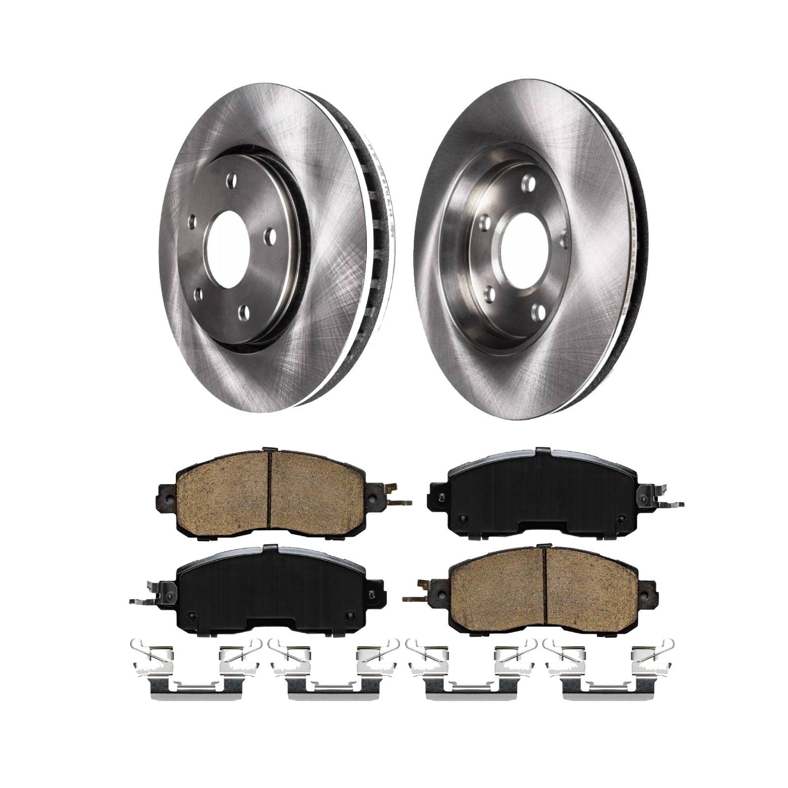 Front Disc Brake Rotors and Ceramic Brake Pads Kit for Nissan Altima 2.0L 2.5L