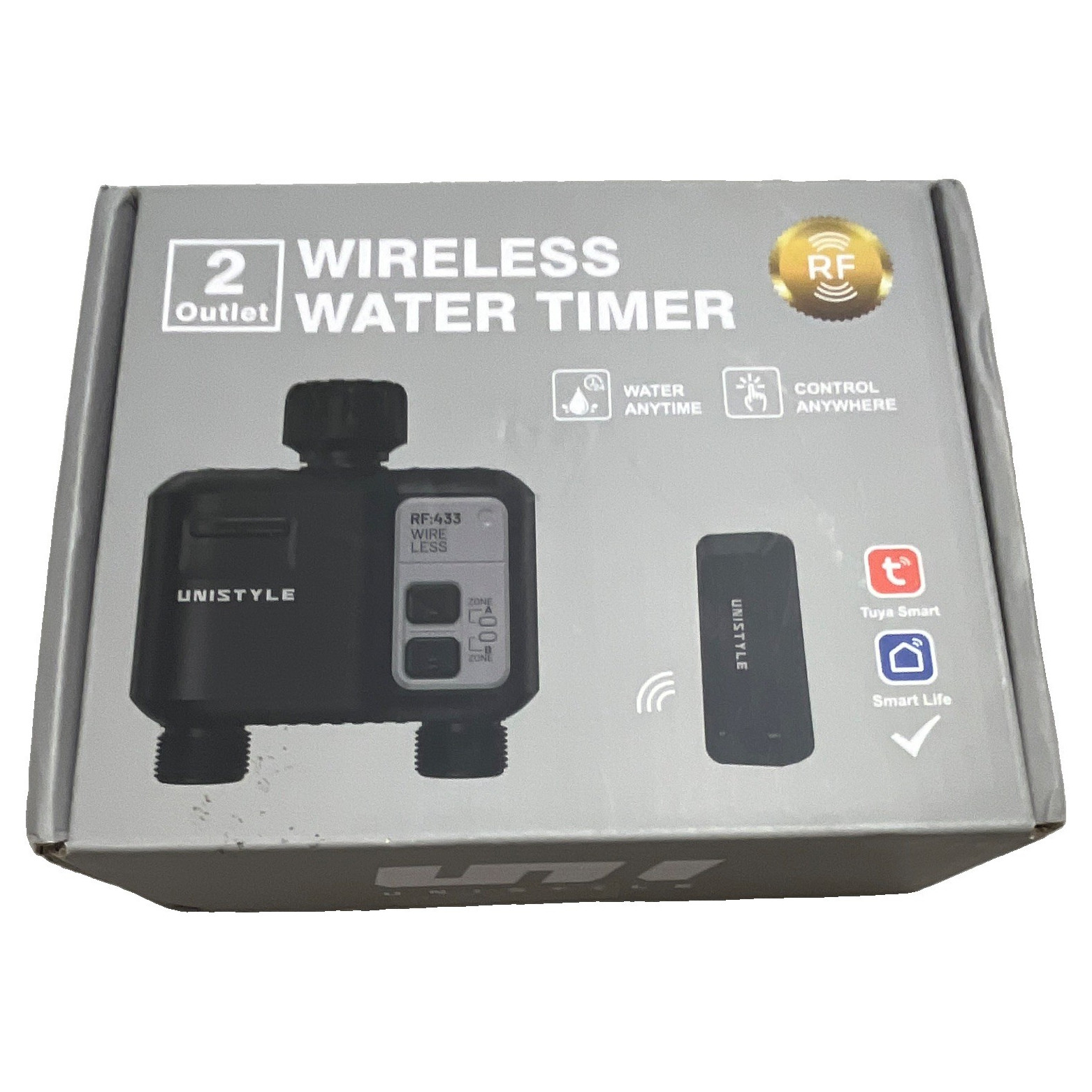 UNISTYLE wireless water timer, 2 Outlet, RF, MODEL. No. HCT-636