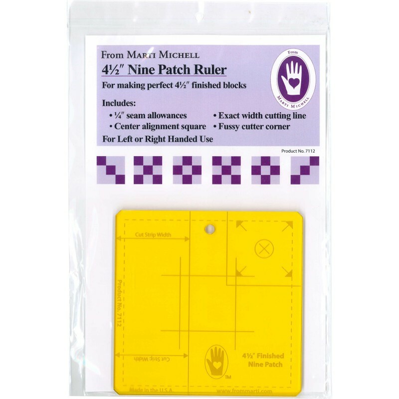 Marti Michell 4 1/2" NINE PATCH RULER for making perfect 4 1/2" finished blocks
