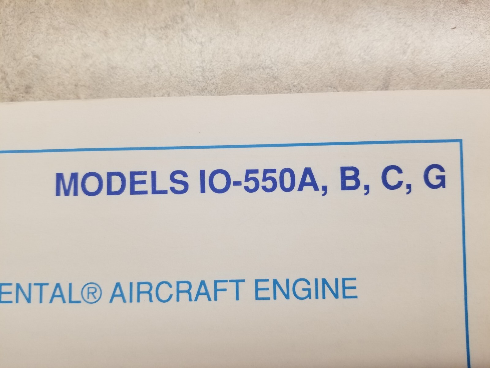 90s Continental Aircraft Engine Operator Installation Maintenance Manuals 10-550
