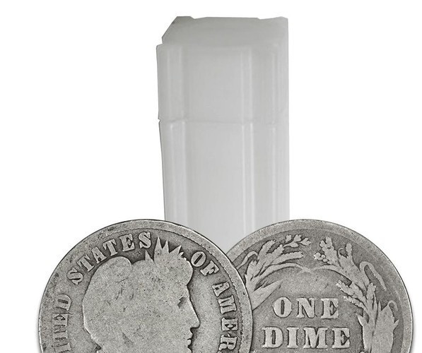 1892-1916 BARBER DIME Roll 10C 50 Coins  Circ Cull Full Roll