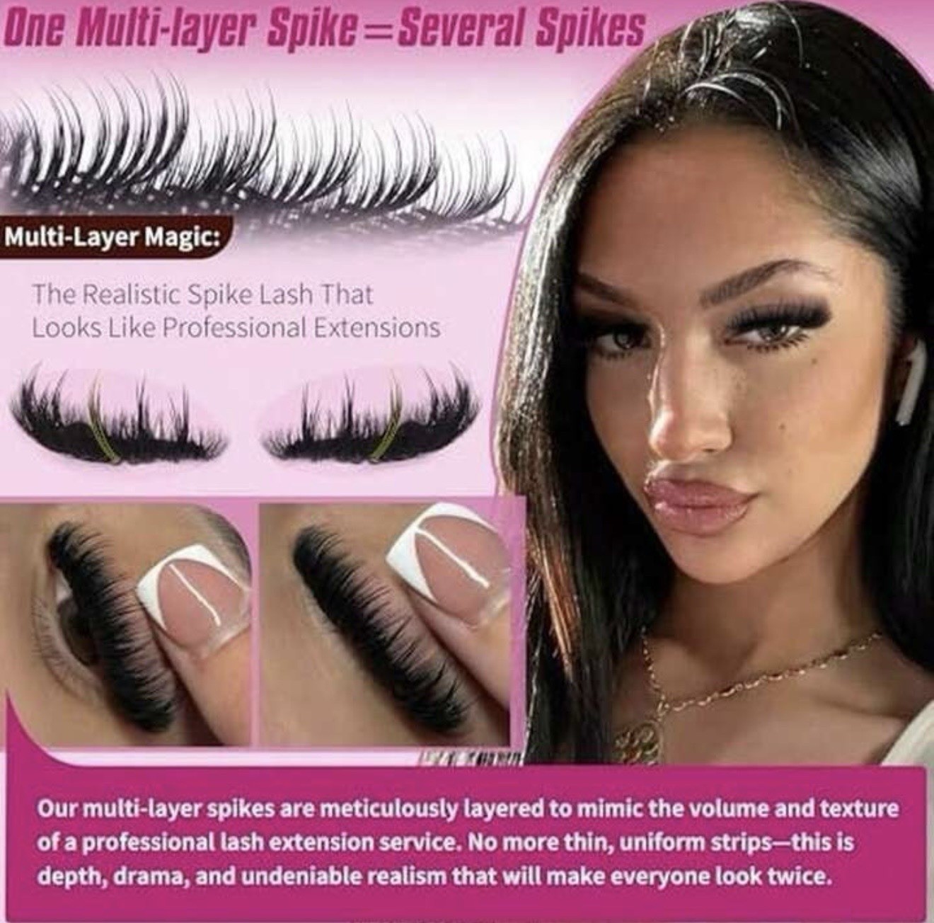 Two Pack EYDEVRO Volume 300D Lash Clusters With Spikes Black Reusable