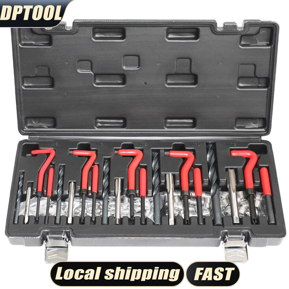 131PCS Helicoil Type Thread Repair Kit rethread Stripped Metric M5 M6 M8 M10 M12