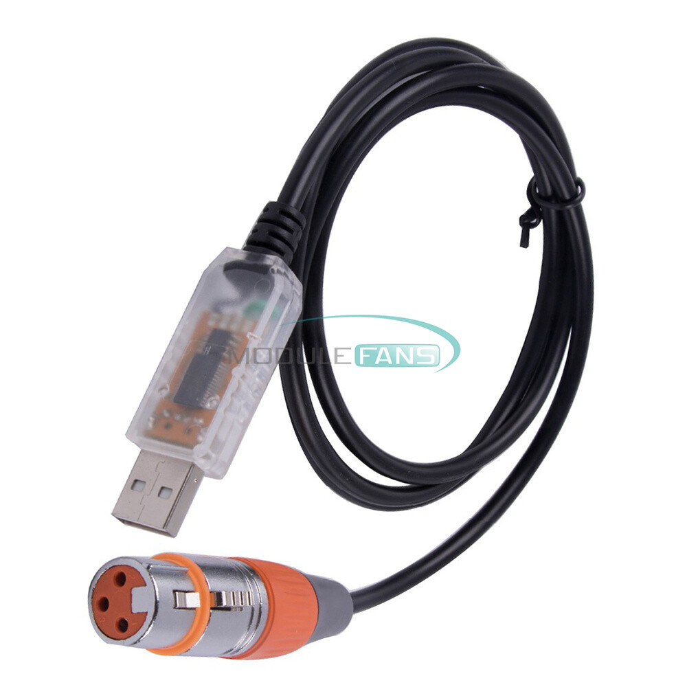USB to DMX Interface Adapter Cable Stage Light PC DMX512 Controller Dimmer