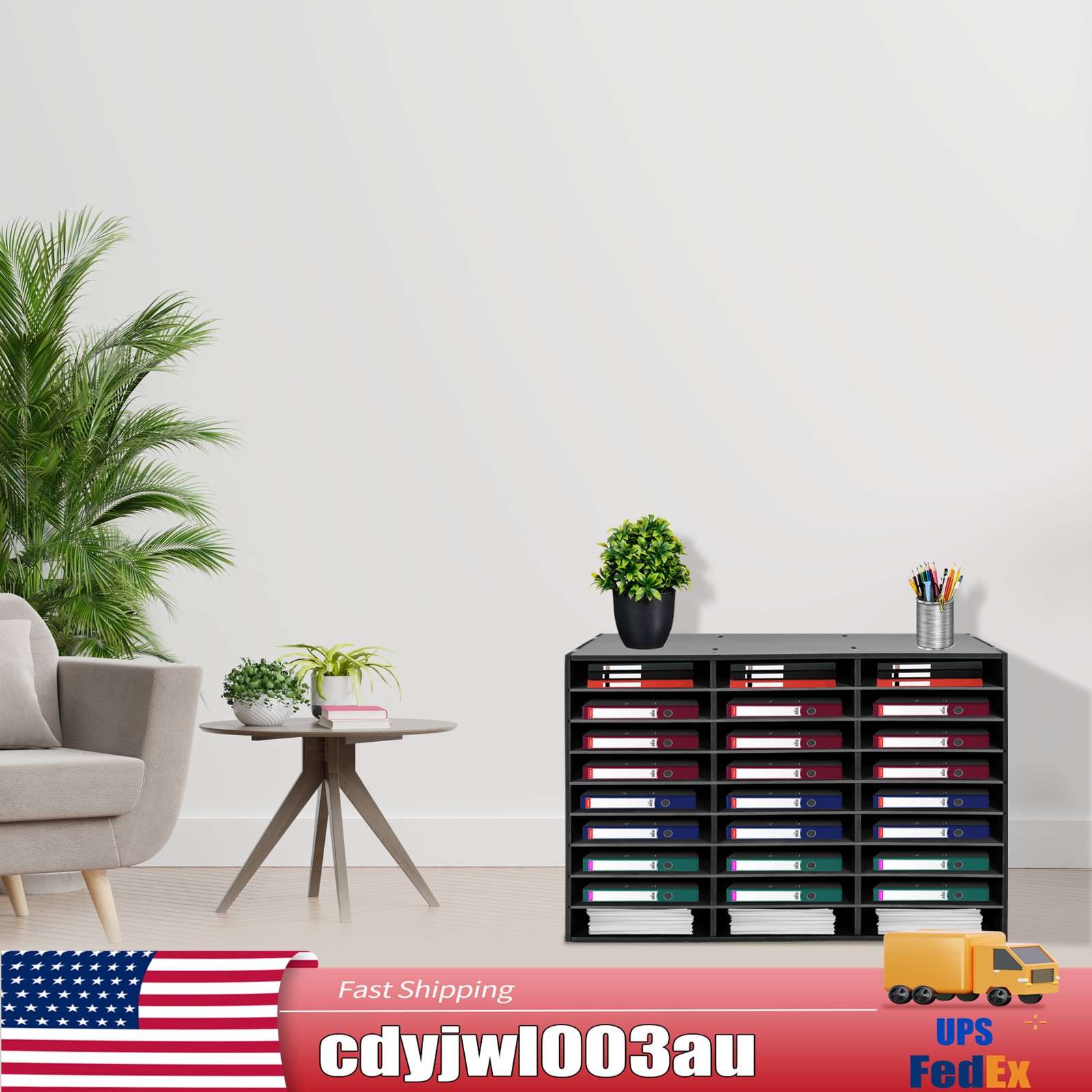 27 Slots File Sorter Literature Organizer Mail Paper Storage Holder Open Design