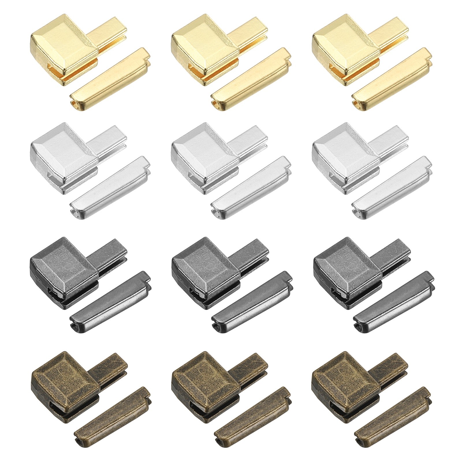 Zipper Repair Kit #10 Fit for Jacket (12 Pair, Light Gold/Black/Silver/Bronze)