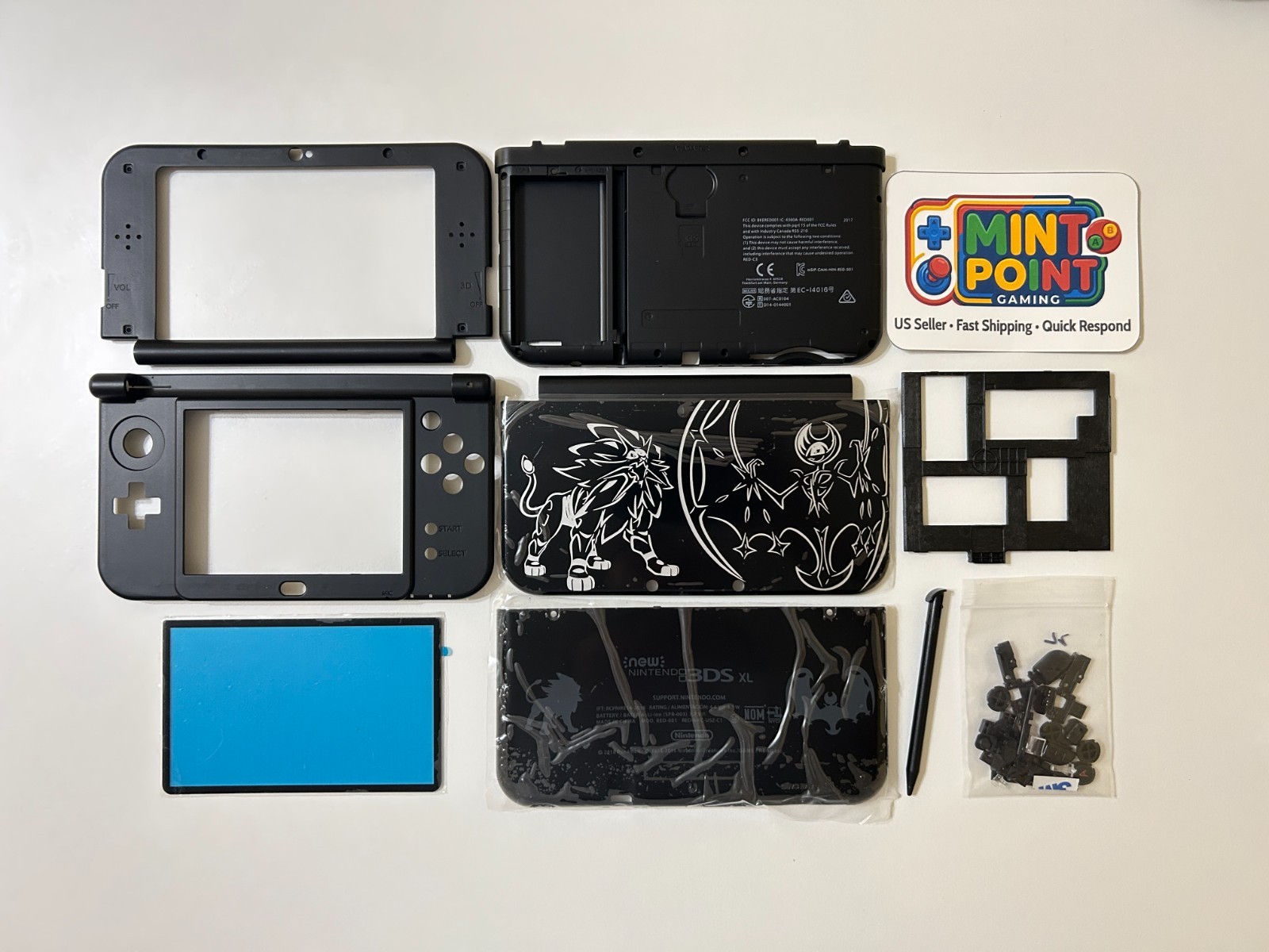 Full Housing Shell Set for Nintendo 3DS XL Pokemon Solgaleo And Lunala edition