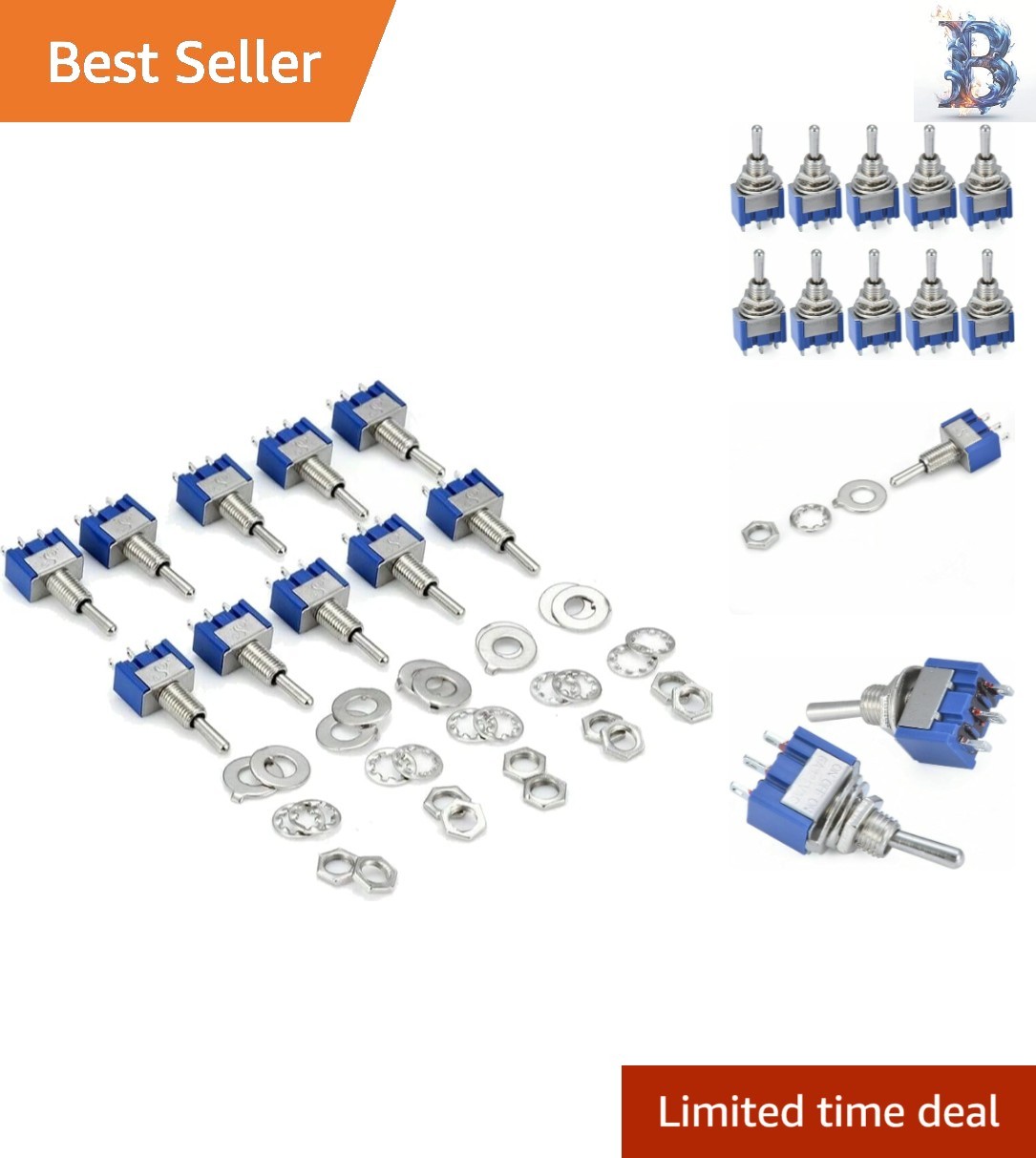 10x 6A/125V 3 Position SPDT Toggle Switch – Reliable for Lighting & Motors