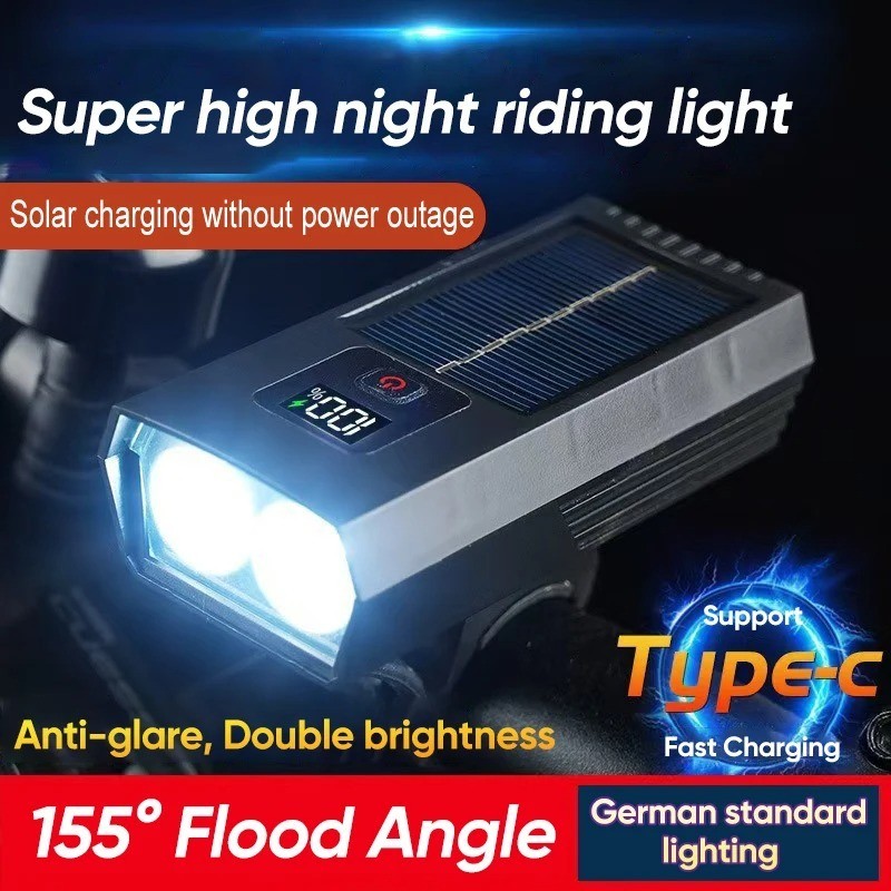 T6 LED Bike Headlight Type-C Rechargeable Bicycle Front Light MTB Cycling