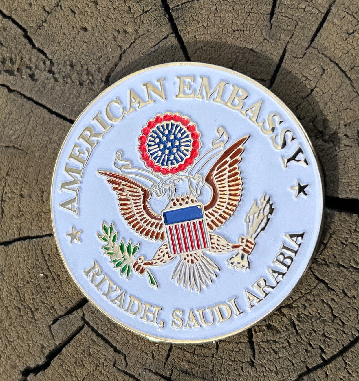 American Embassy Riyadh Saudi Arabia Challenge Coin New U.S. Embassy Free Ship!