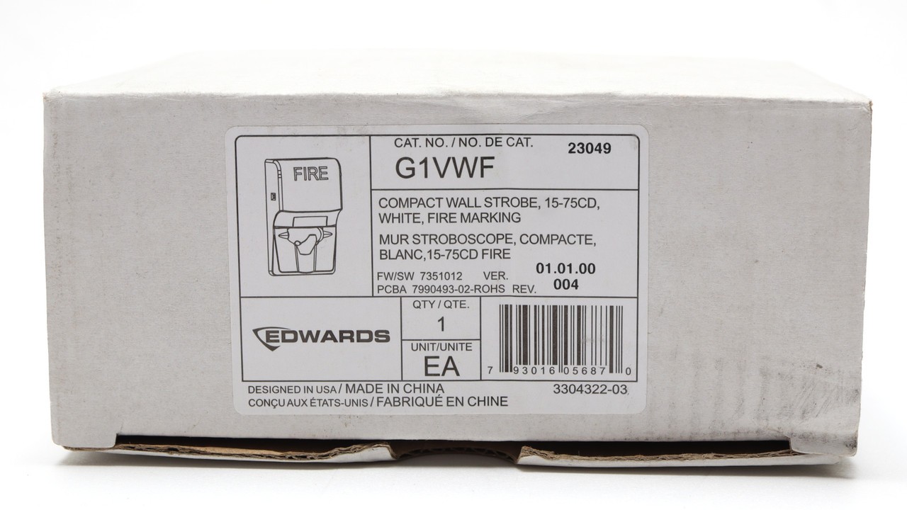 Edwards G1VWF Wall Mount Strobe w/ Fire Marking