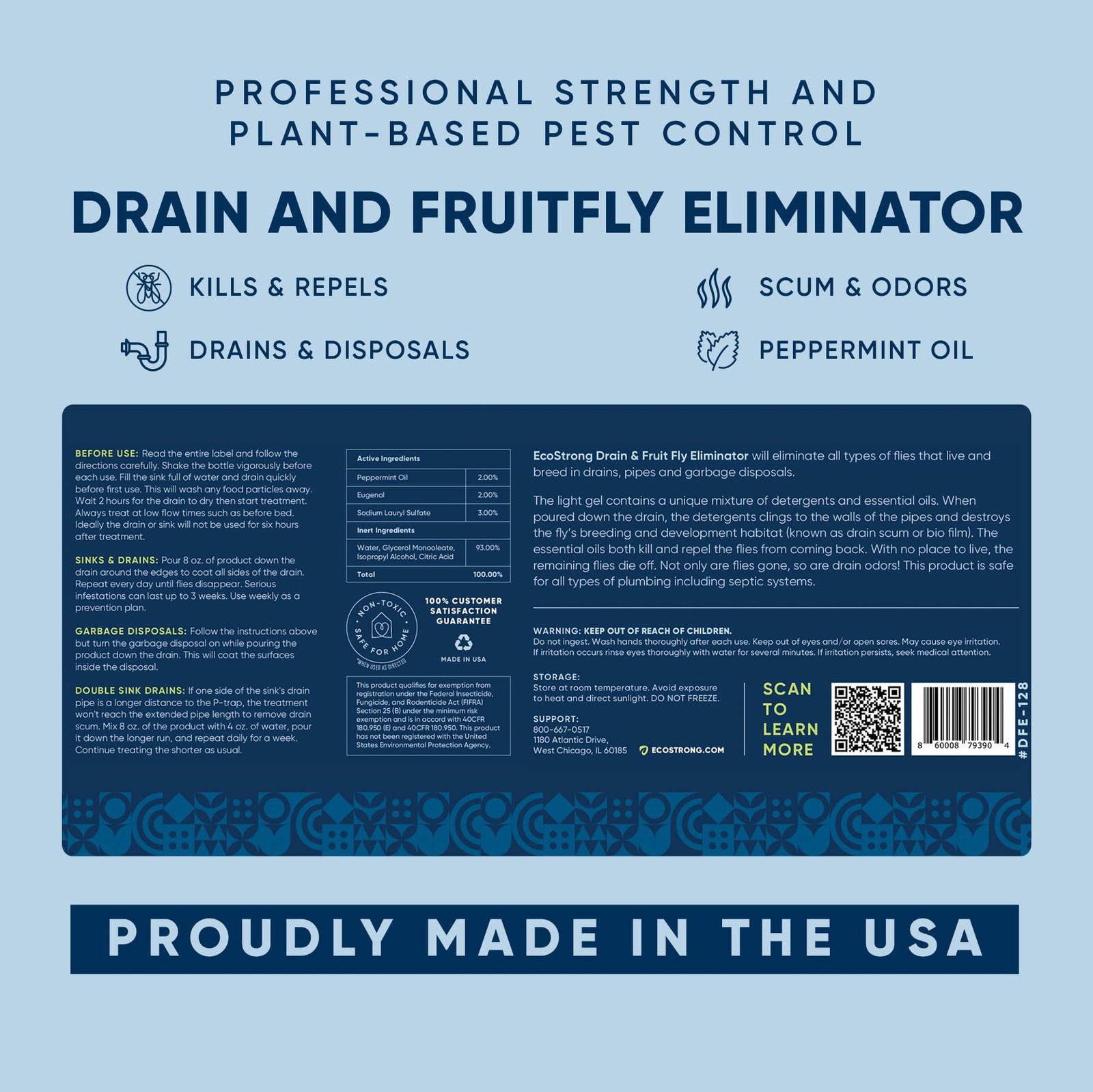 Fruit Fly Drain Treatment | Drain Fly Eliminator | All-Natural Eliminates Gna...
