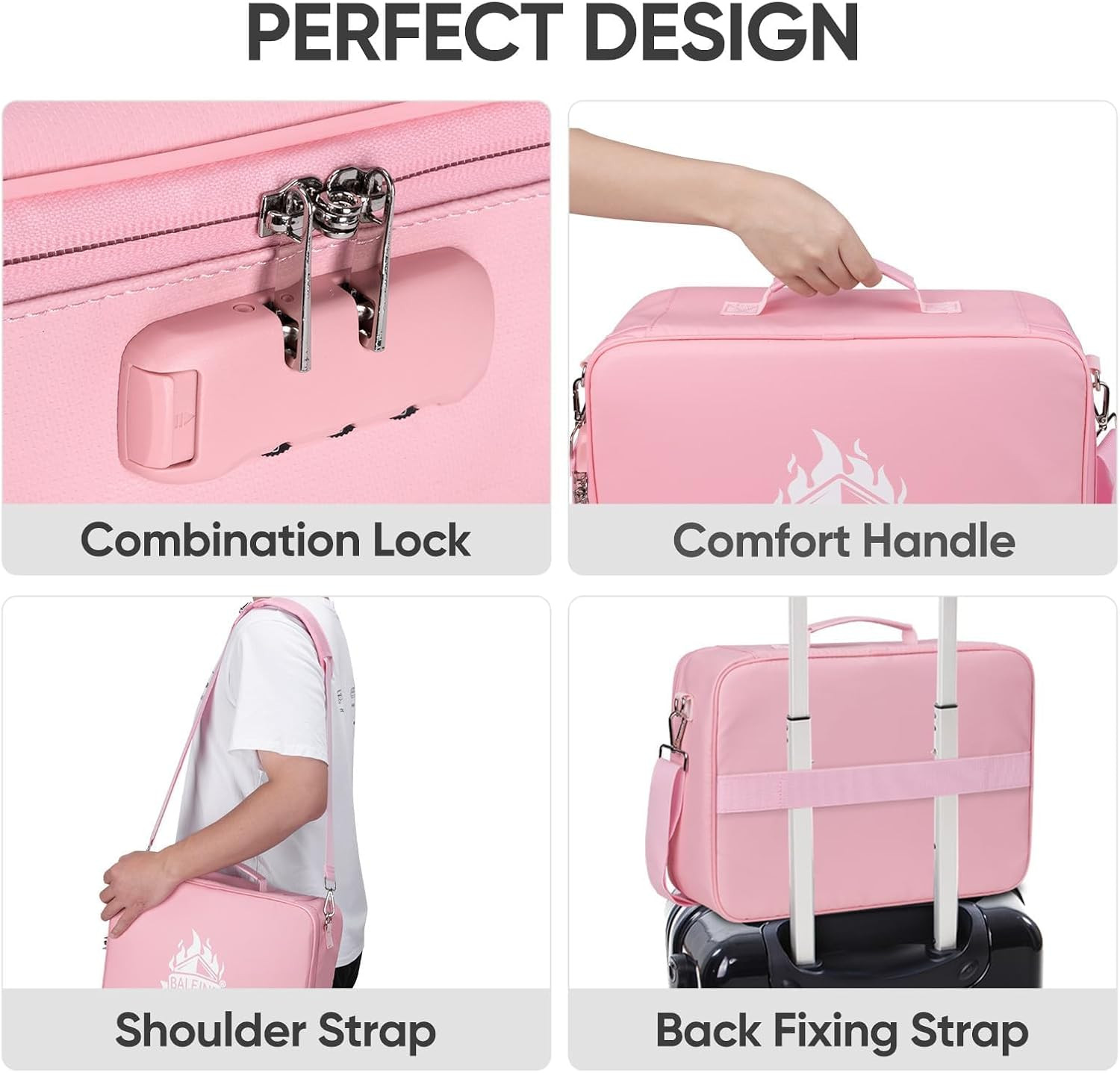 Fireproof Document Box with Lock, Portable Fireproof Document Bag Waterproof Fir