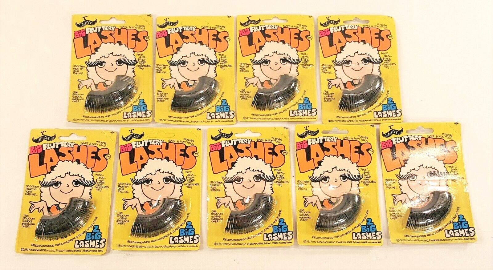 LOT OF 9 VINTAGE NEW 1977 IMAGINEERING BIG FLUTTERY LASHES HALLOWEEN MAKEUP PROP