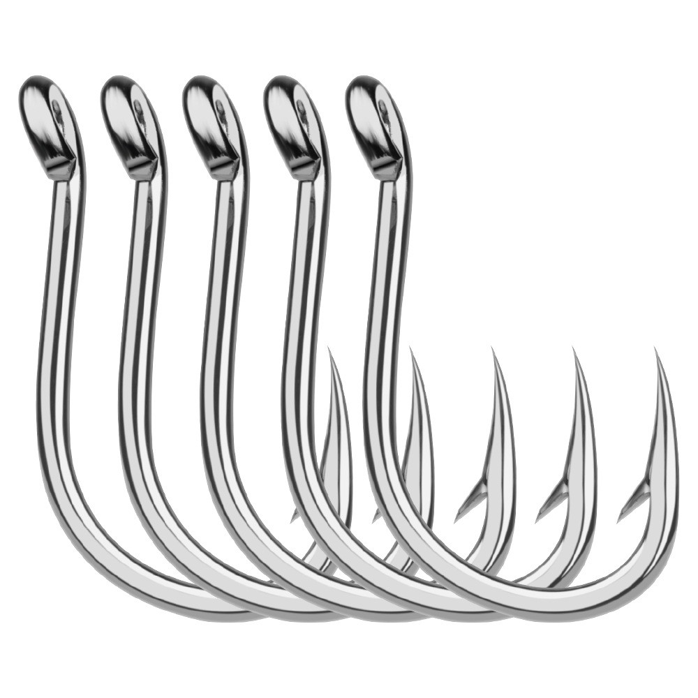 Circle Fishing Hooks Stainless Steel Sea Fishing Hooks Barbed Hooks 1/0# - 13/0#