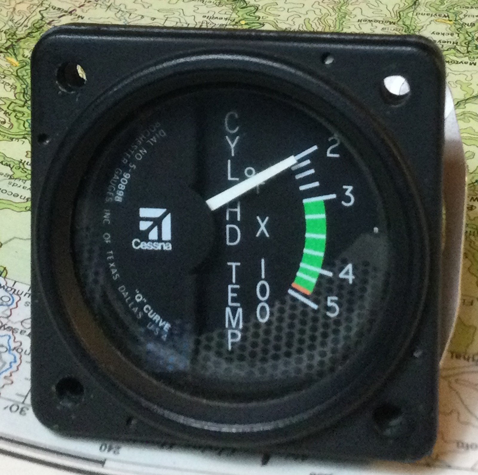 Cessna Q-Curve Cylinder Head Temp/CHT Gage/Gauge 3070-00140 -Tested Working