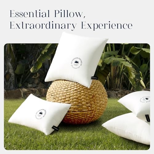 18x18 Outdoor Pillow Inserts - Pack of Waterproof Outdoor Throw 18x18 Inch 2