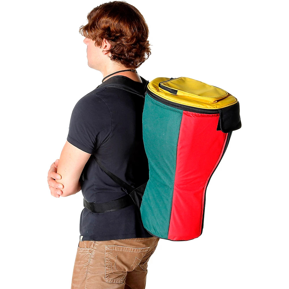 X8 Drums Heavy Duty Djembe Backpack Bag Large Rasta